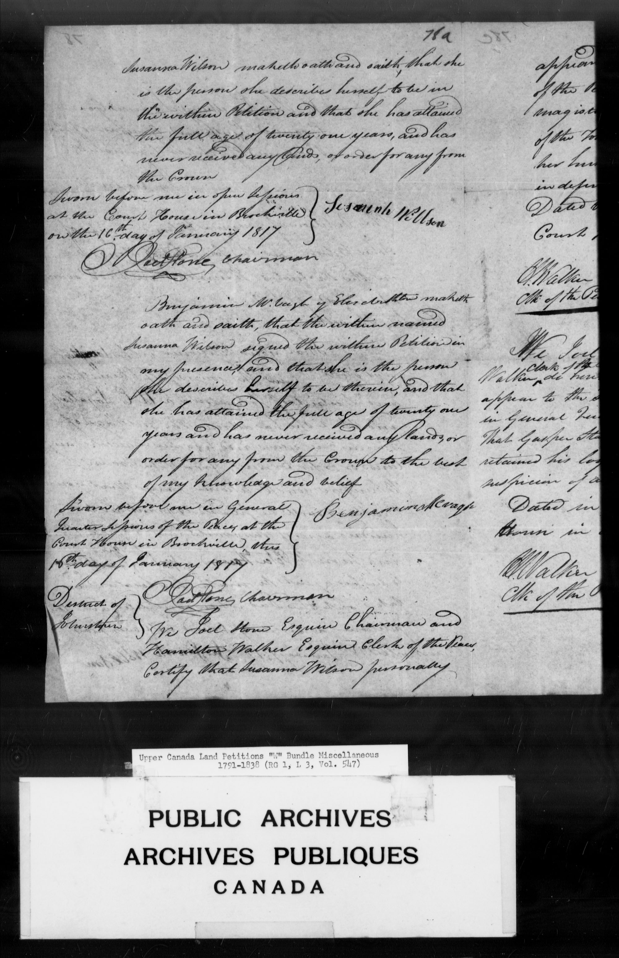 Title: Upper Canada Land Petitions (1763-1865) - Mikan Number: 205131 - Microform: c-2969