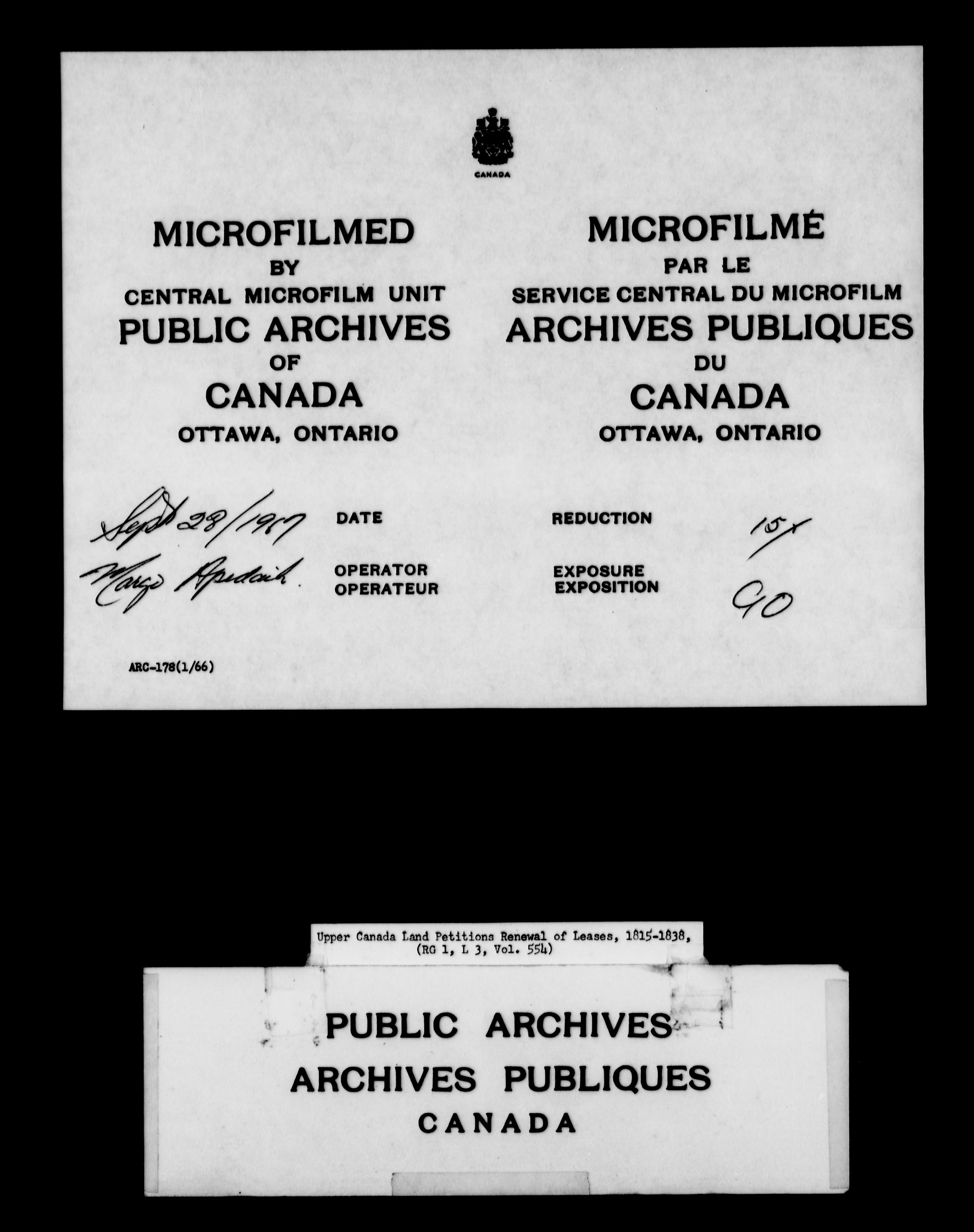 Titre : Demandes de terres du Haut-Canada (1763-1865) - N d'enregistrement Mikan : 205131 - Microforme : c-2983